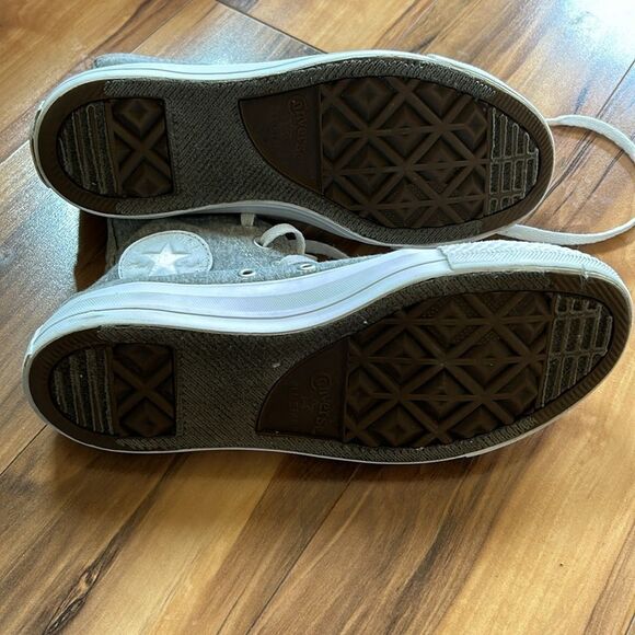 Converse Chuck Taylor Gray and White High-Tops - Picture 7 of 7